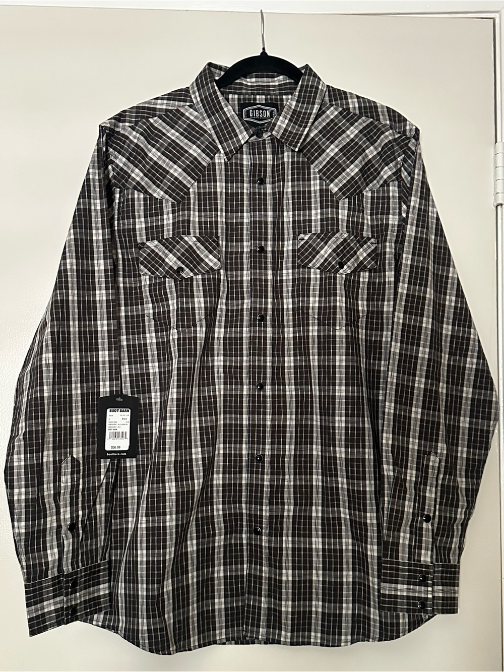 Gibson Brown & Black Plaid Western Button-Down Shirt